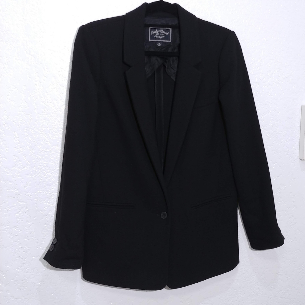 Lucky Brand black Jacket Blazer single button